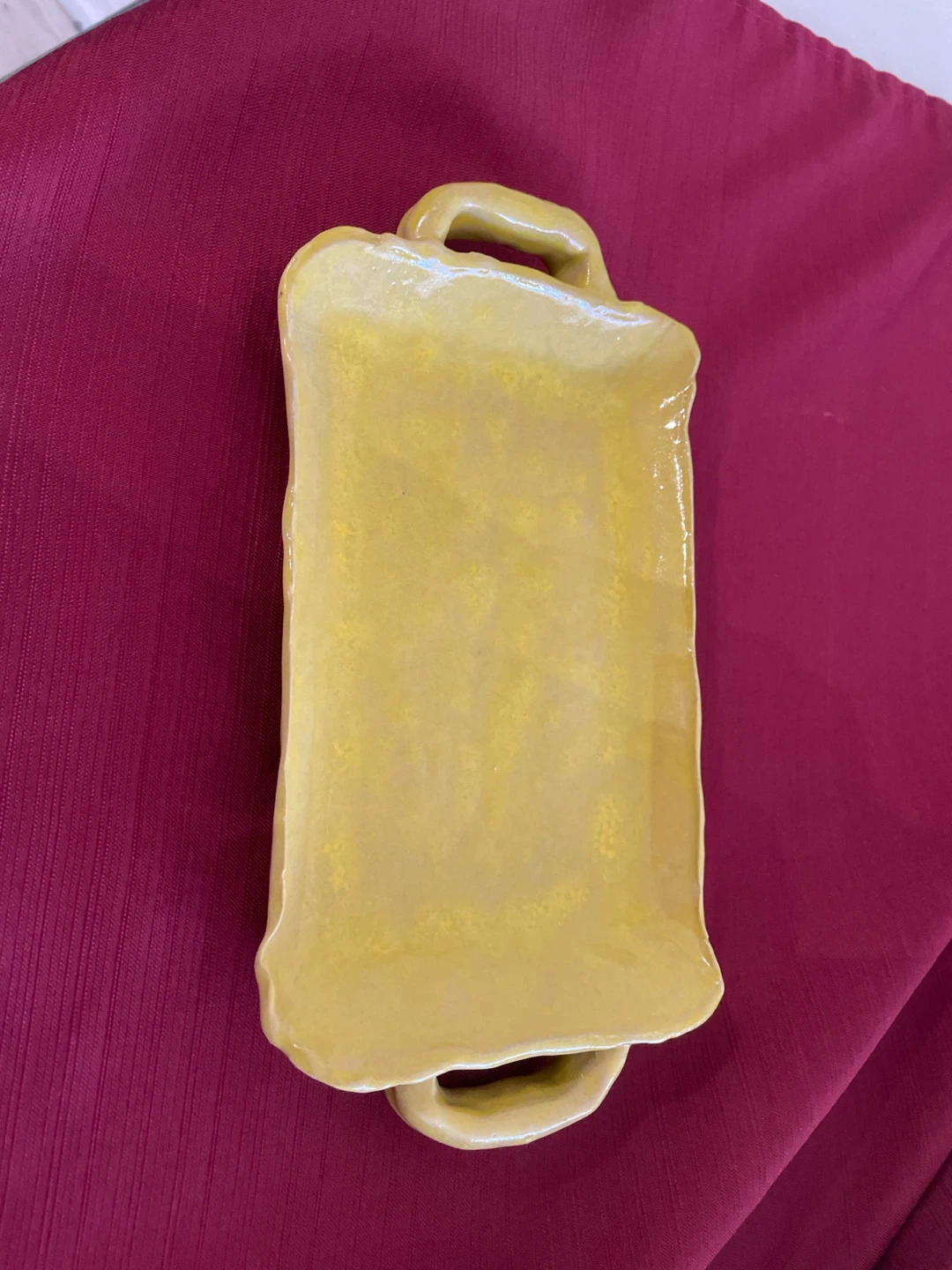 🎁 FREE - Handmade Yellow Ceramic Serving Tray