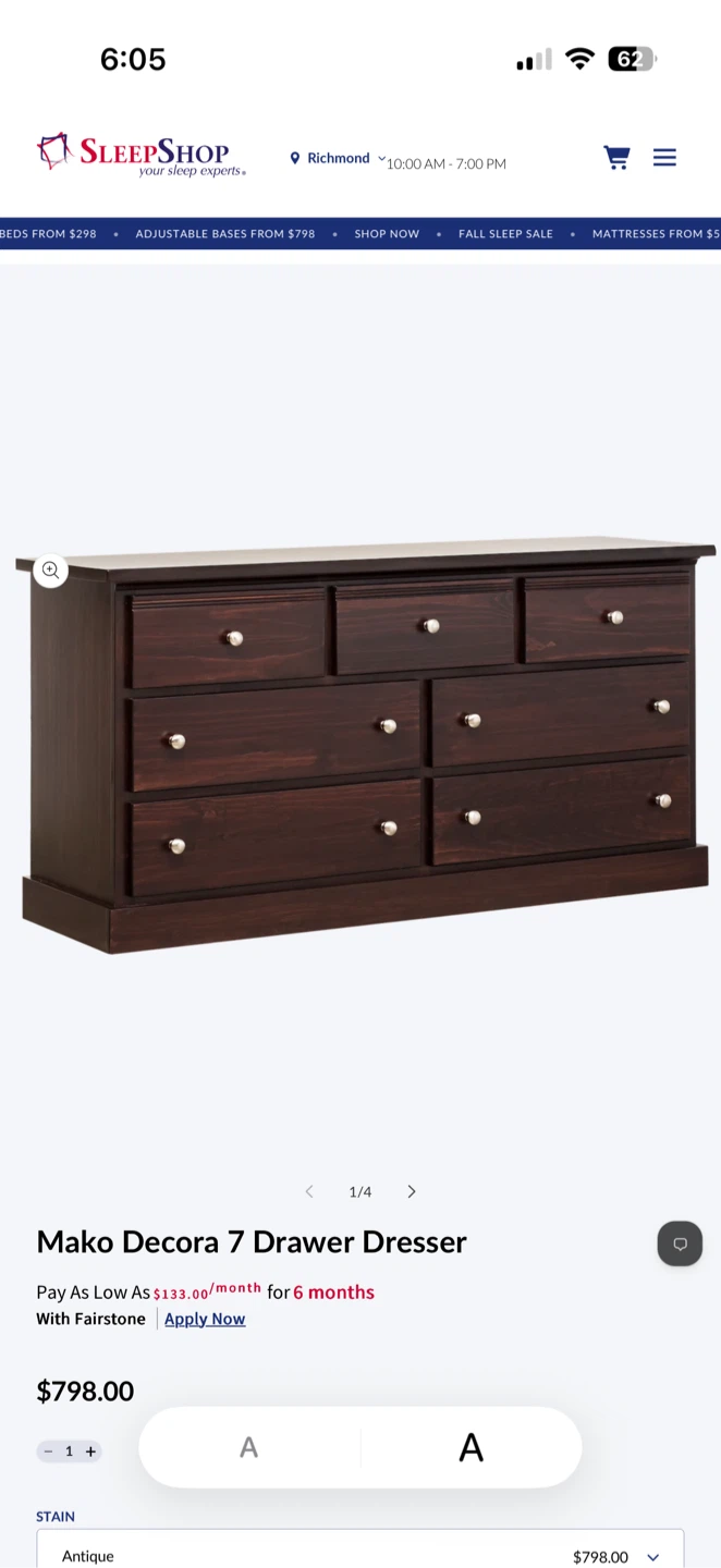 Mako Wood Furniture Decora 7-Drawer Dresser - photo 4