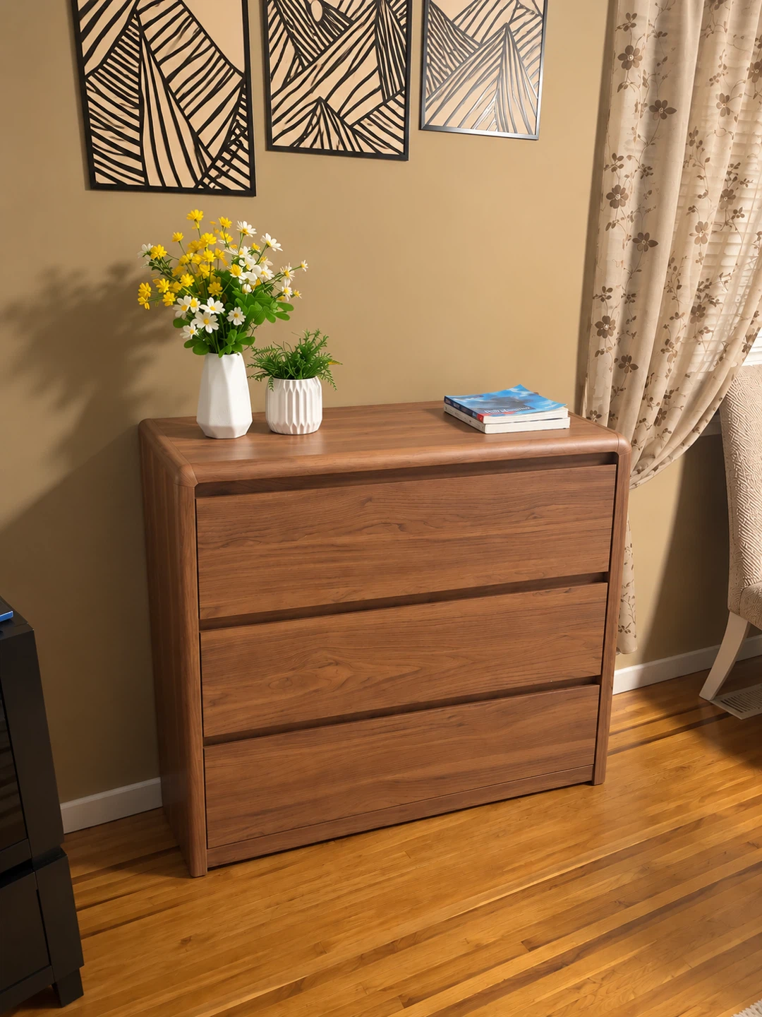 Modern 3-Drawer Wood Dresser