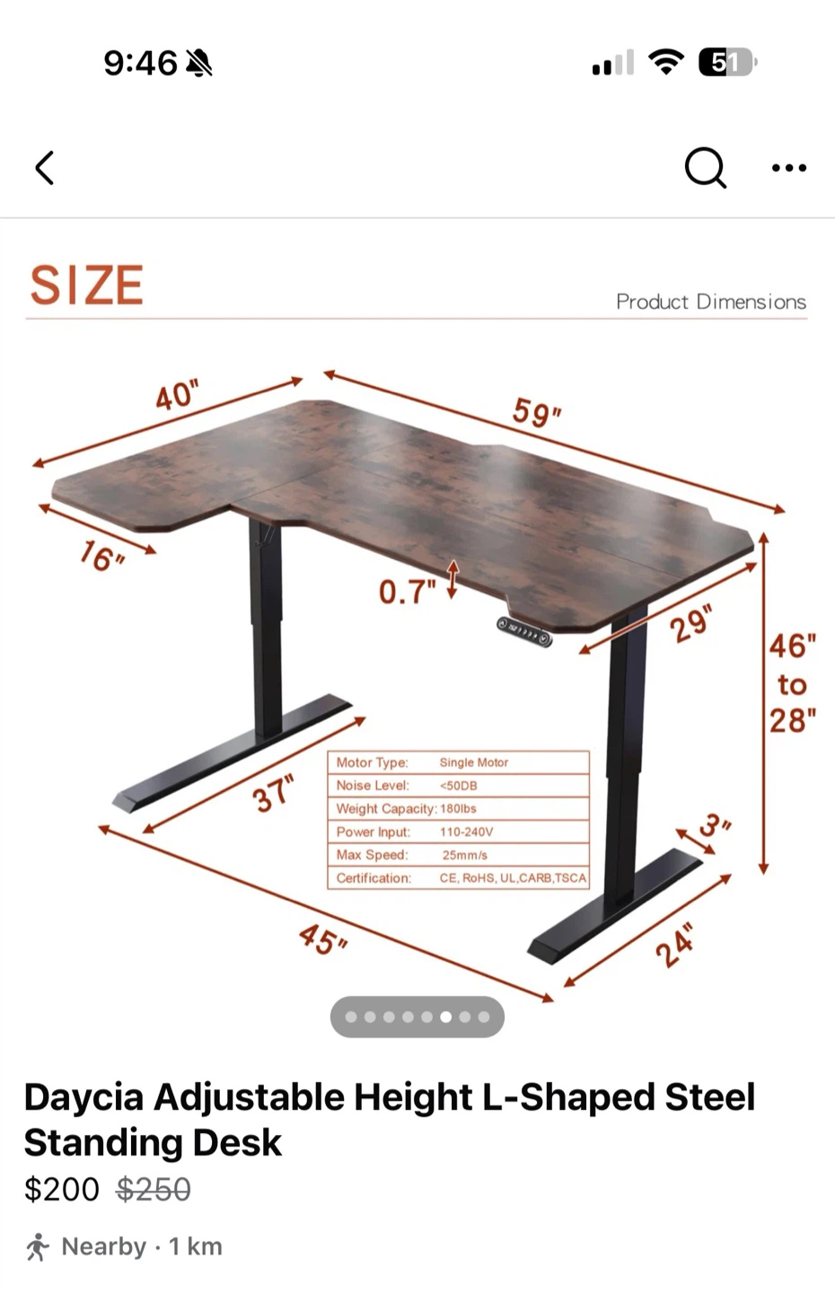Daycia L-Shaped Adjustable Standing Desk - photo 3