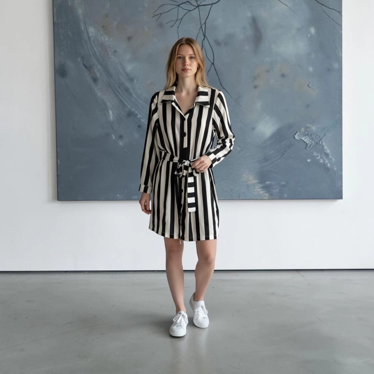 Folded & Hung Black and White Striped Dress - photo 2