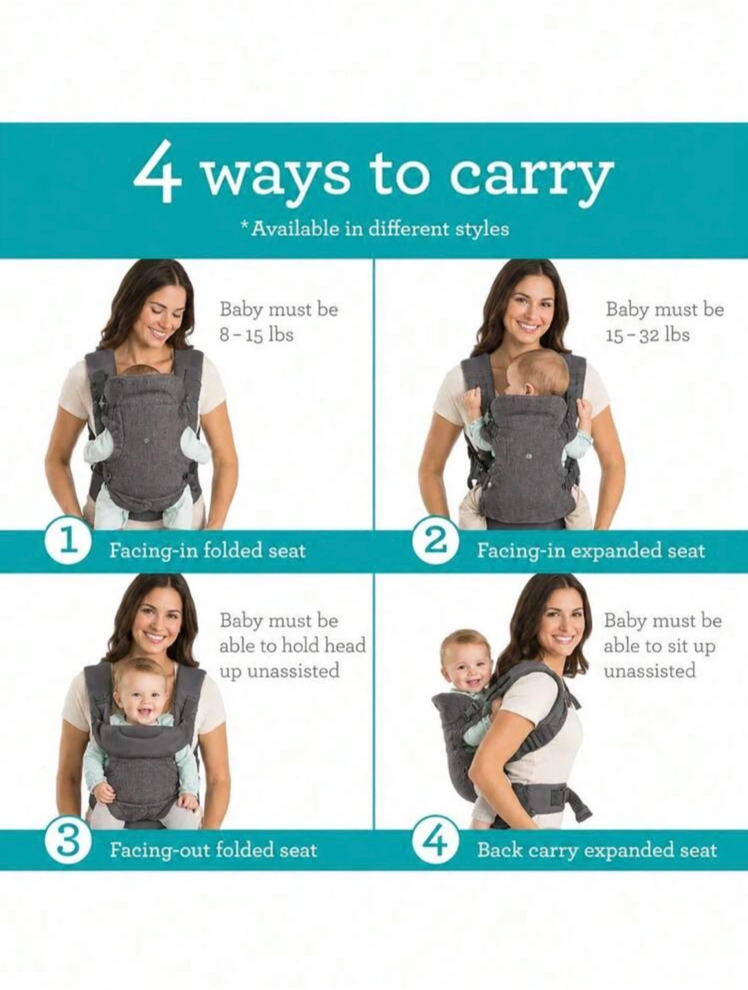Infantino 4-in-1 Convertible Baby Carrier - photo 3