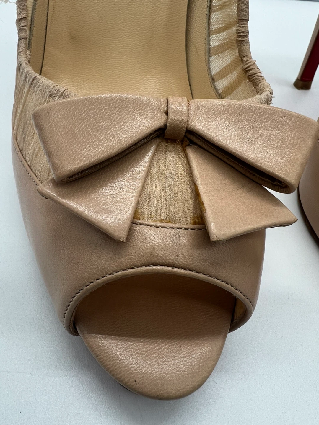 CHRISTIAN LOUBOUTIN Angelique 120mm Kid Leather Chiffon Heels 40 - photo 5
