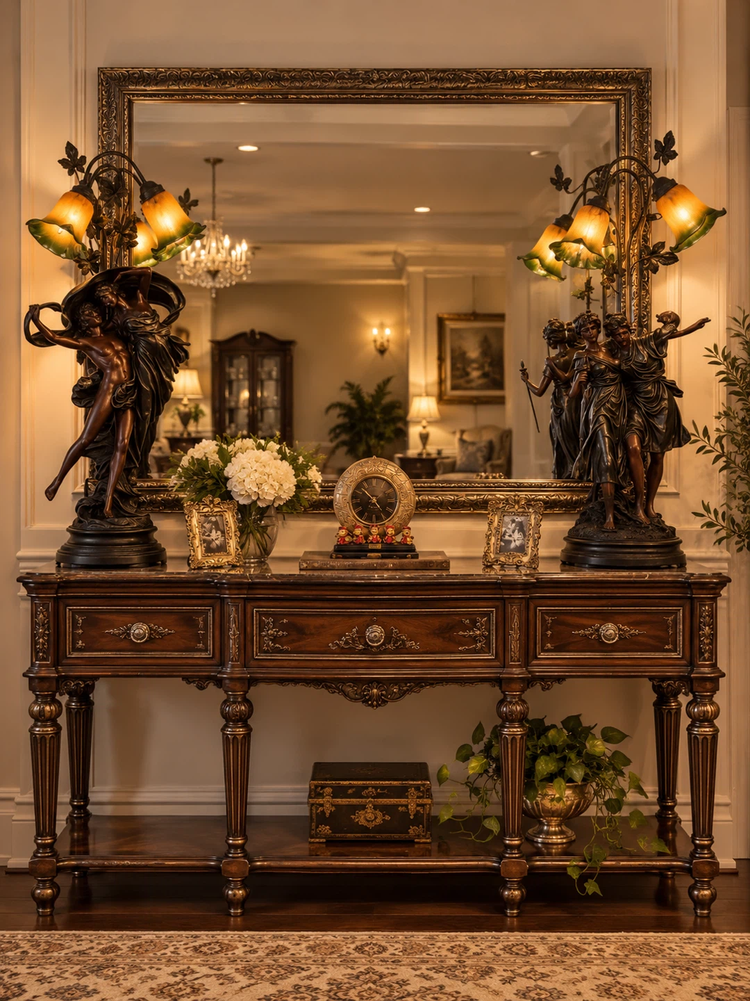 Art Nouveau Style Figural Table Lamps