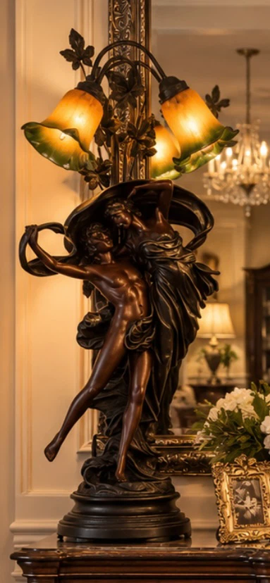 Art Nouveau Style Figural Table Lamps - photo 2