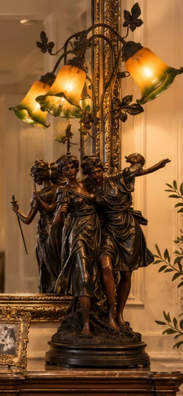 Art Nouveau Style Figural Table Lamps - photo 3
