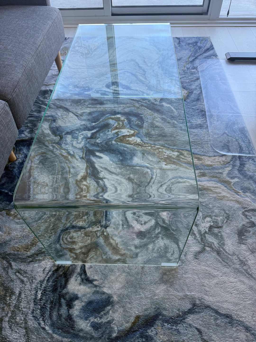 Modern Glass Waterfall Coffee Table