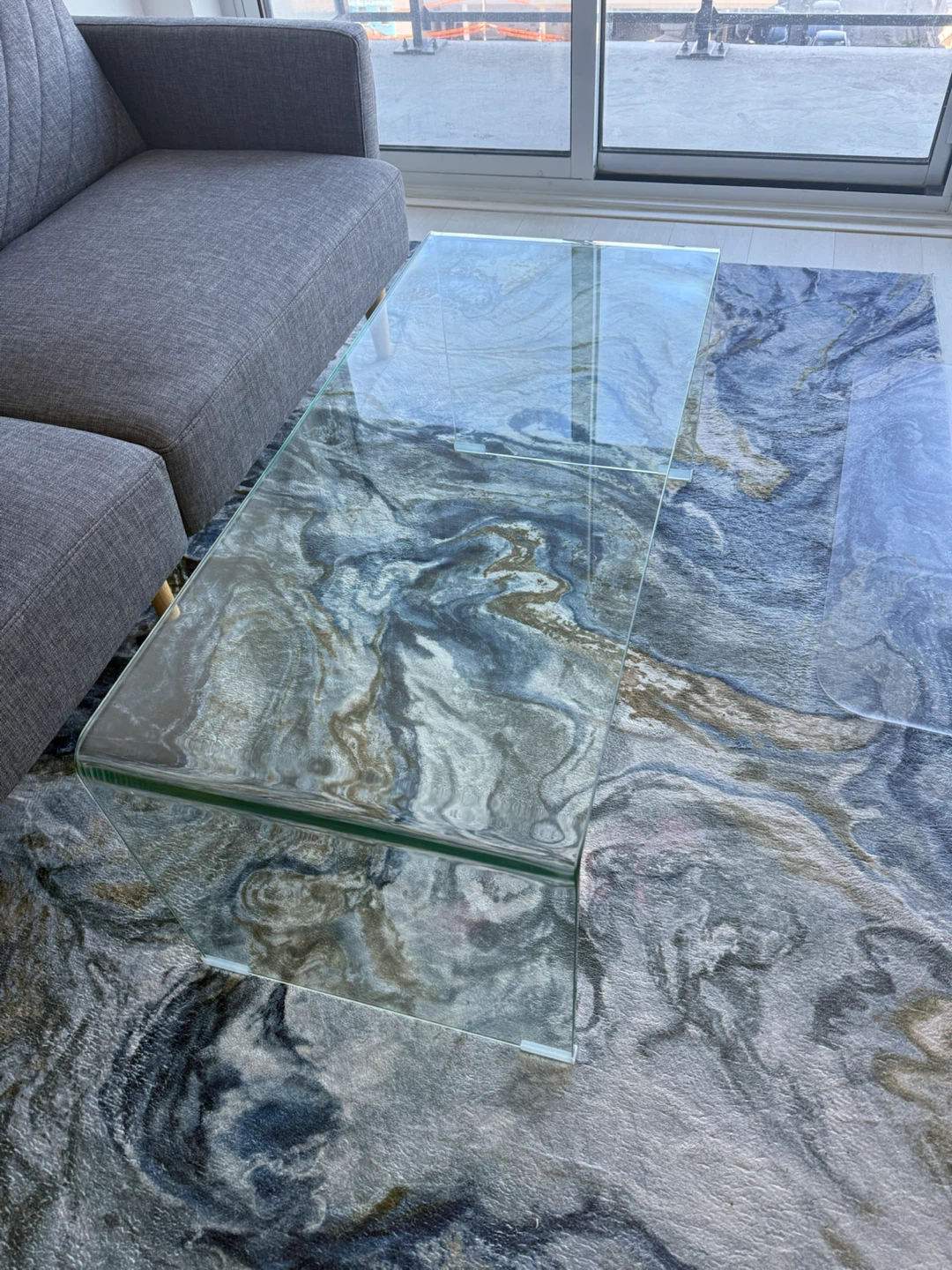 Modern Glass Waterfall Coffee Table - photo 2