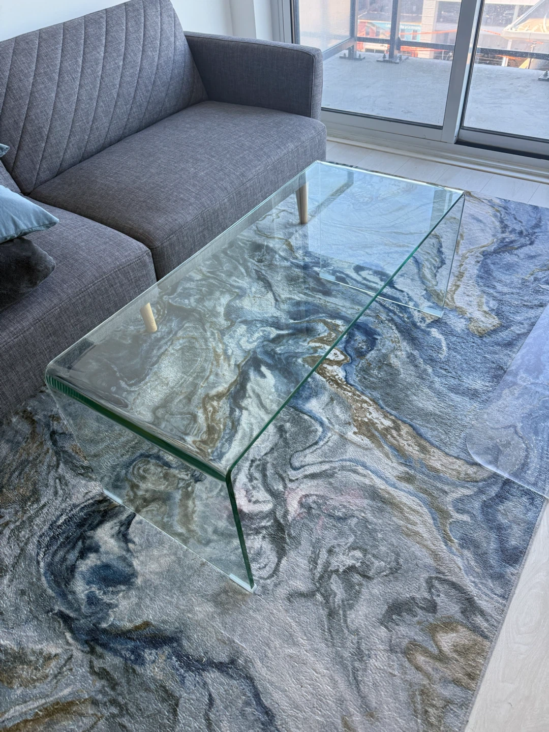Modern Glass Waterfall Coffee Table - photo 3