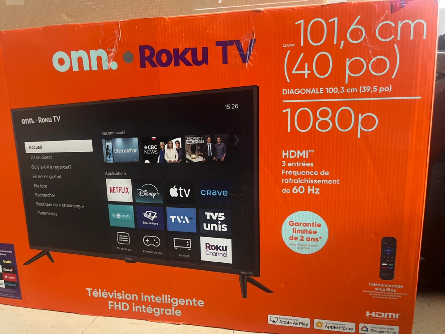 onn. 40 inch FHD Roku Smart TV