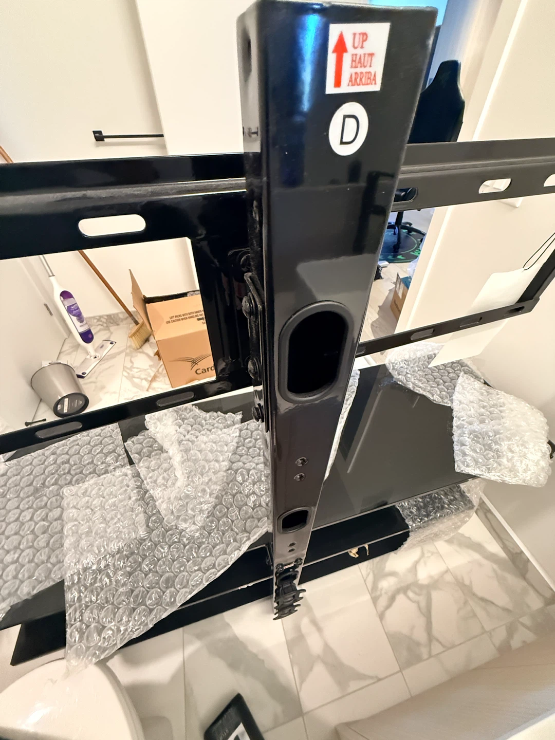 BRAND NEW: Black Glass TV Stand with Integrated Mount - photo 3