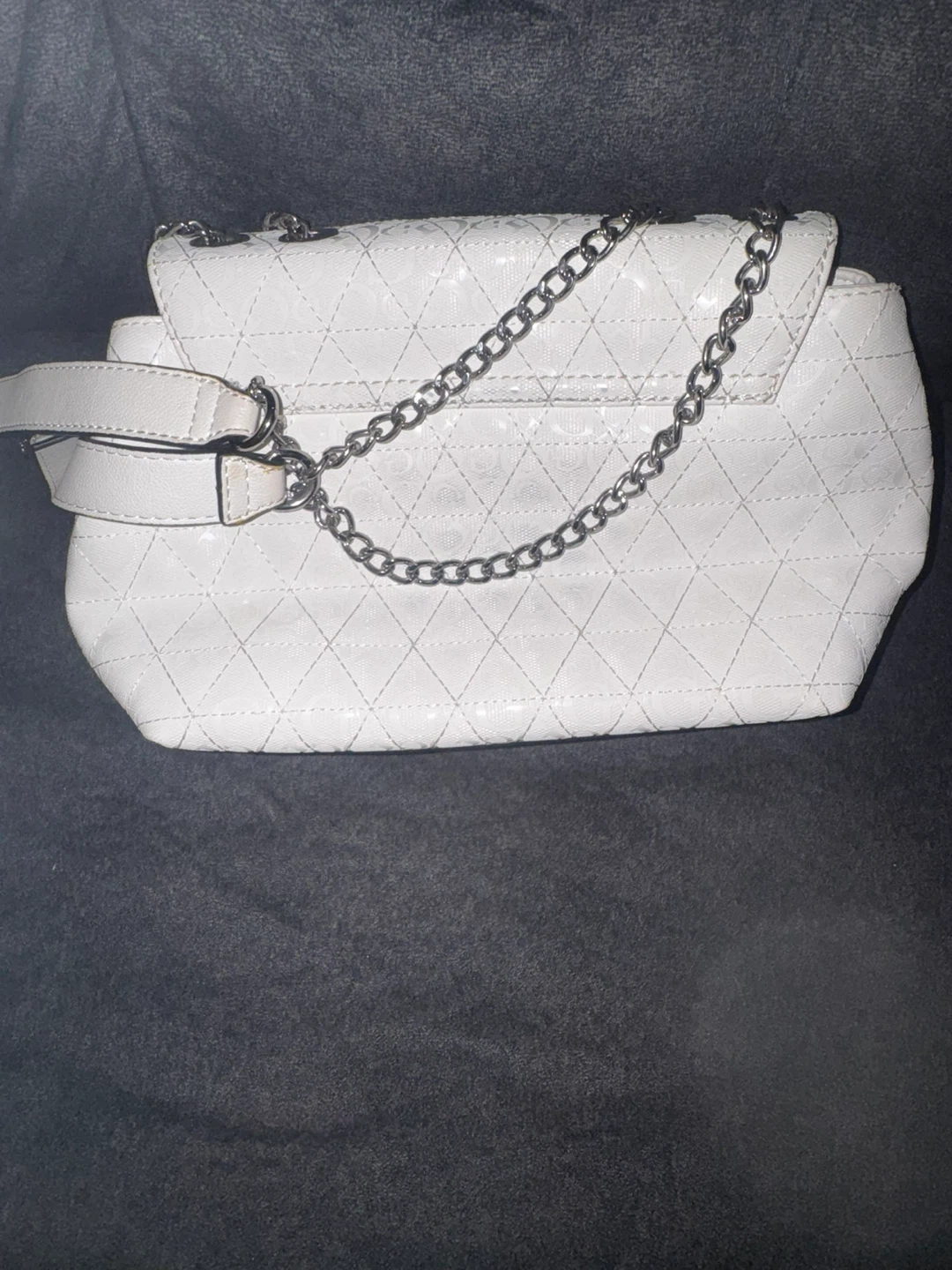 Guess White Quilted Crossbody Bag