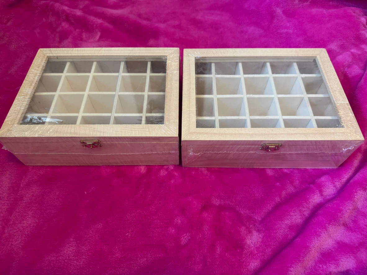 Two Anko Essential wood multi use packed Boxes