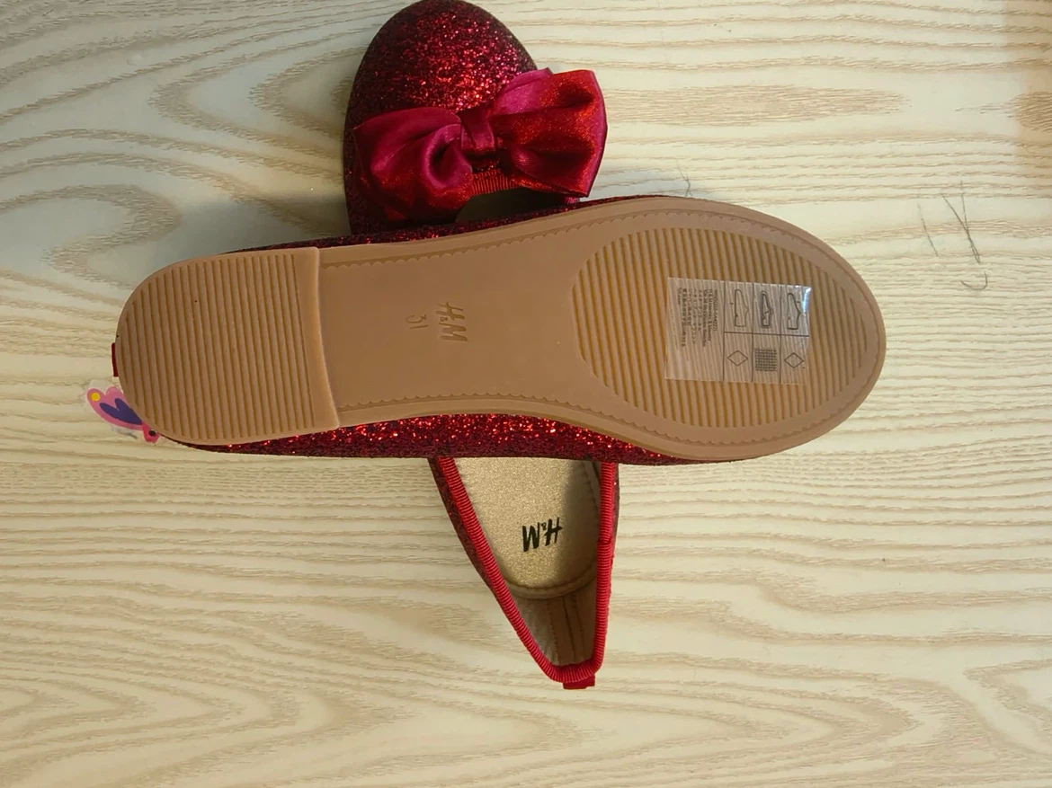 H&M Red Glitter Ballet Flats Size 31 - photo 2