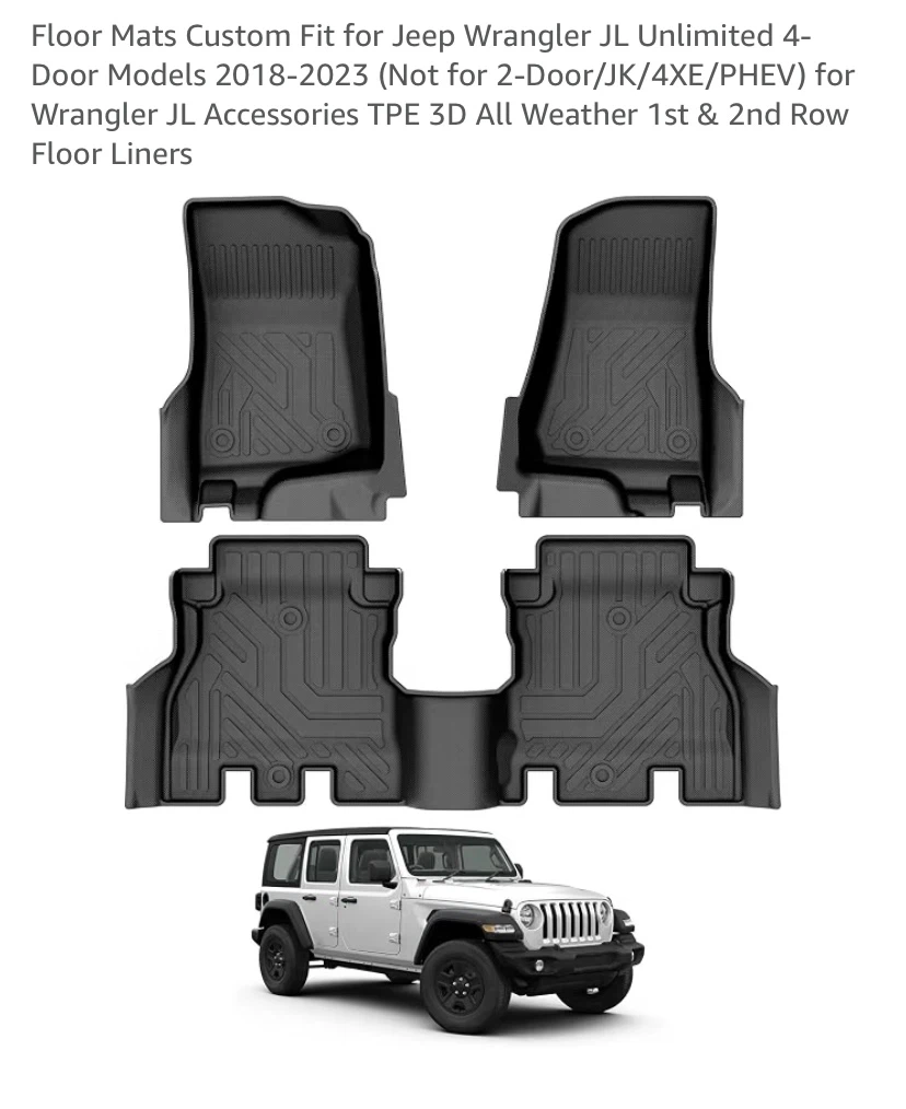 Jeep Wrangler JL 4-Door All Weather Floor Liners