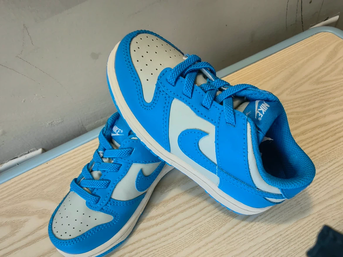 Nike Blue and Grey Kids Shoes