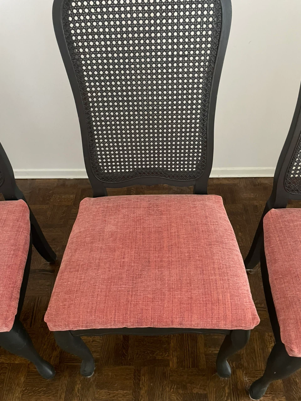 Few hrs left! Berry tweed chenille, Black Cane Chairs - photo 2