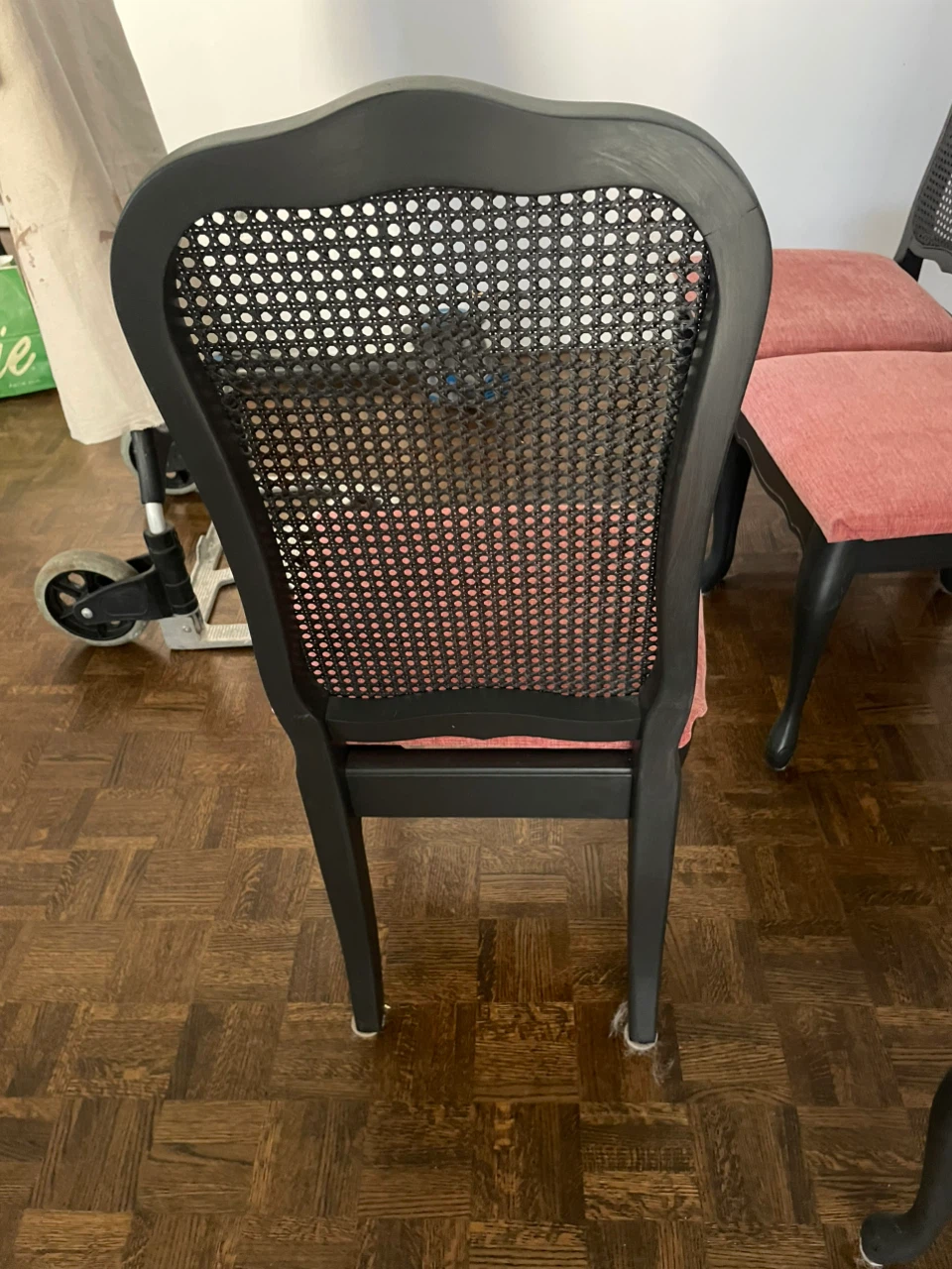 Few hrs left! Berry tweed chenille, Black Cane Chairs - photo 3