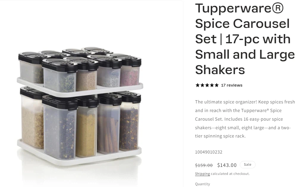 Tupperware Spice Carousel Set in red