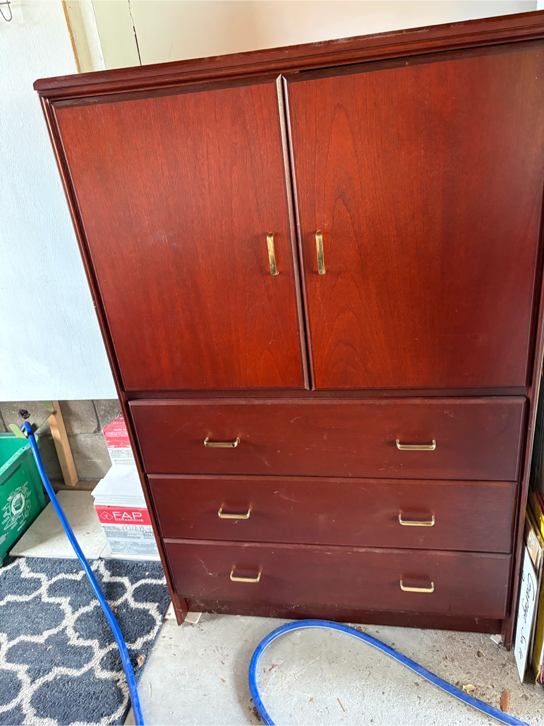Wooden Armoire with Drawers