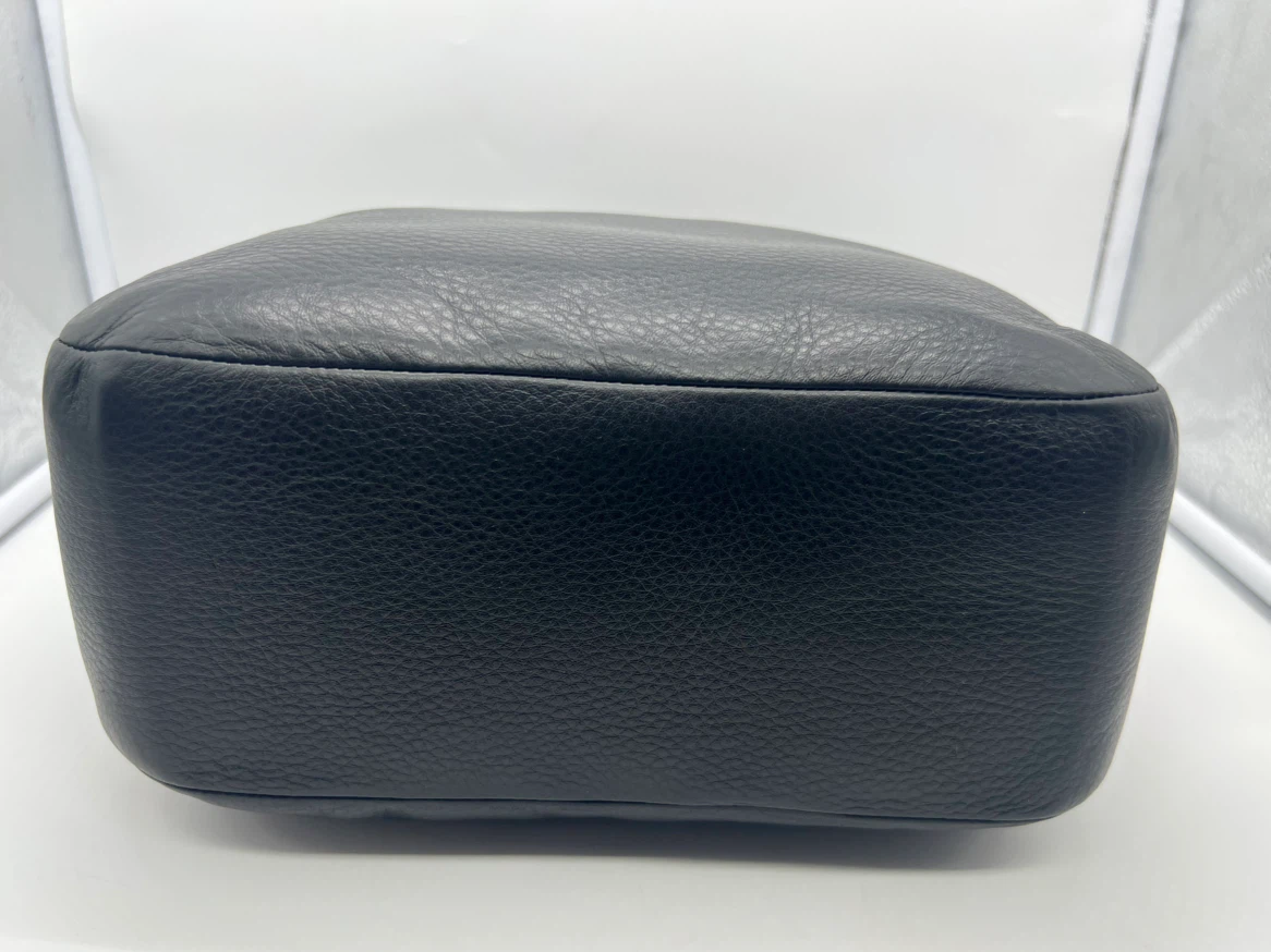 NEW M0851 HH13 City Black Full Grain Leather Small Satchel Bag - photo 5