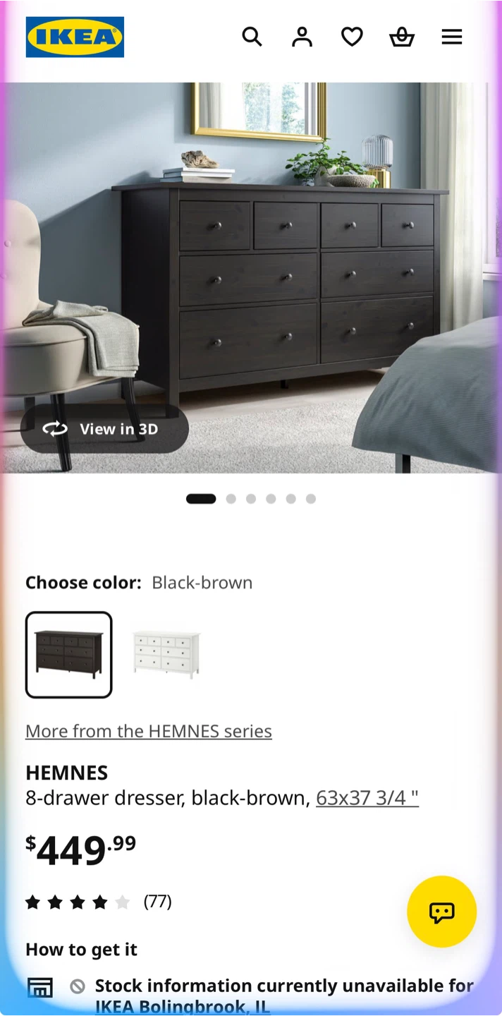 IKEA HEMNES 8-drawer dresser, black-brown - photo 4