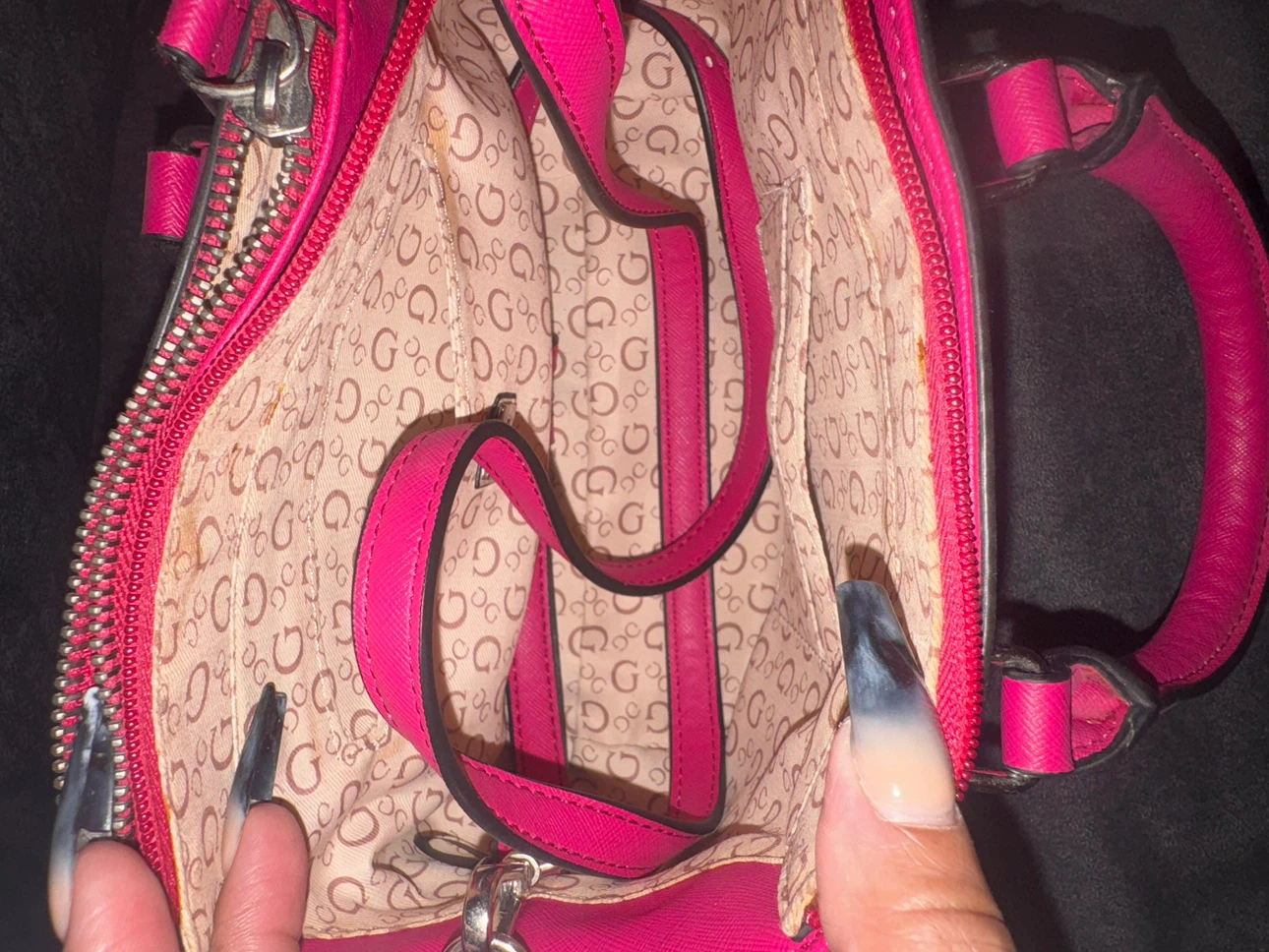 Guess Los Angeles Hot Pink Satchel Handbag - photo 2