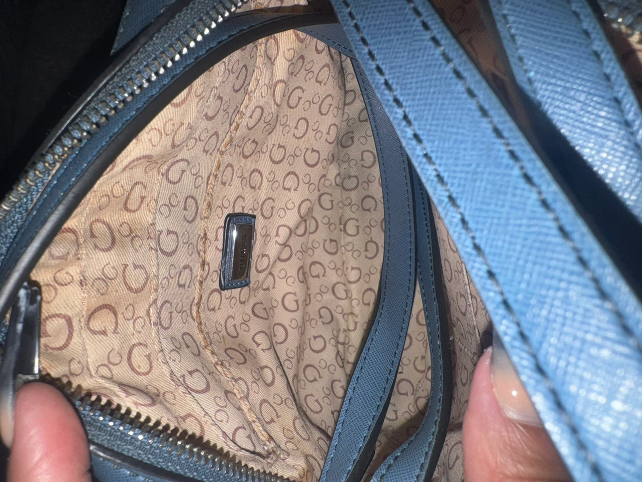 Light Blue Guess Los Angeles Crossbody Bag - photo 3