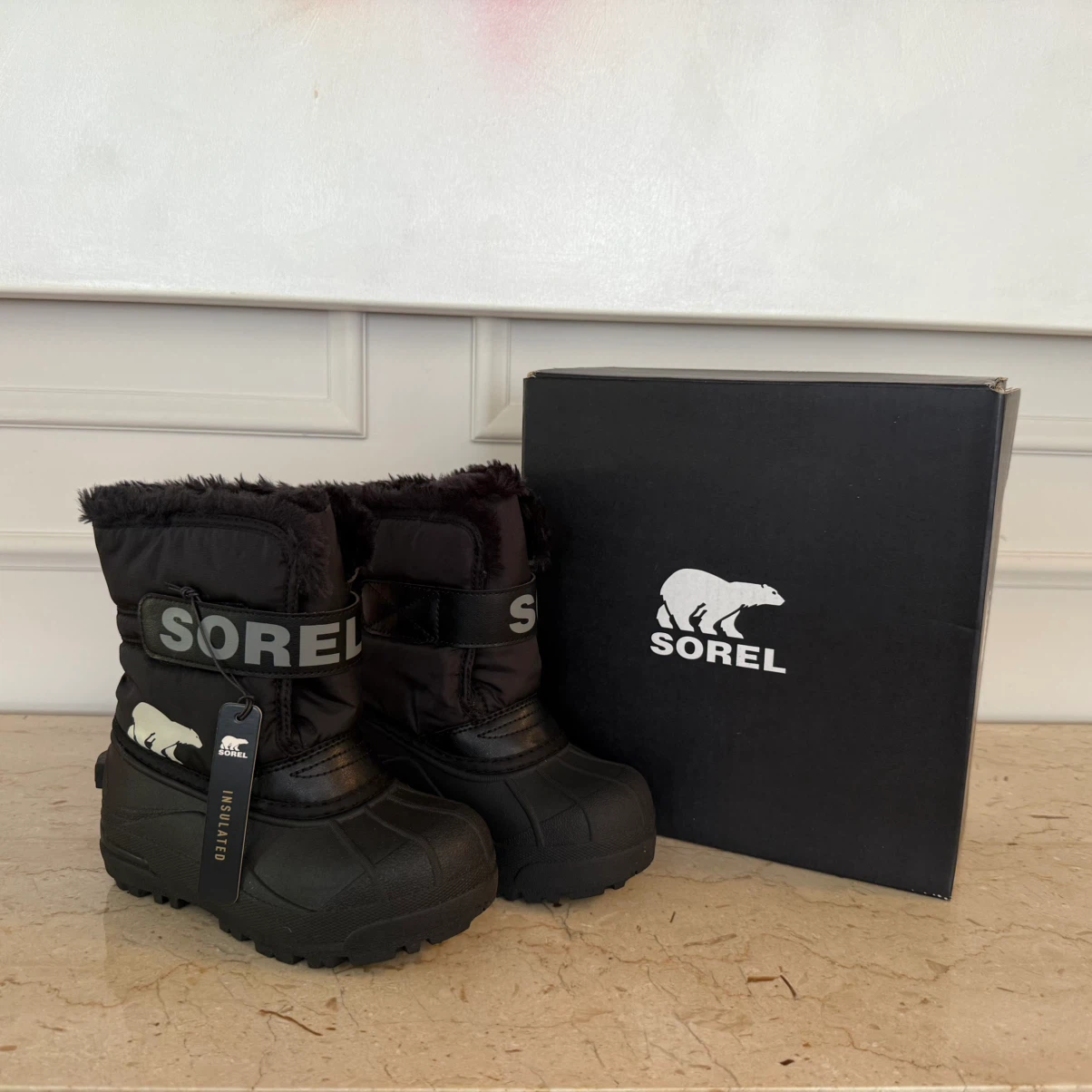 NEW SOREL Children's Snow Commander Boots Black Size 12