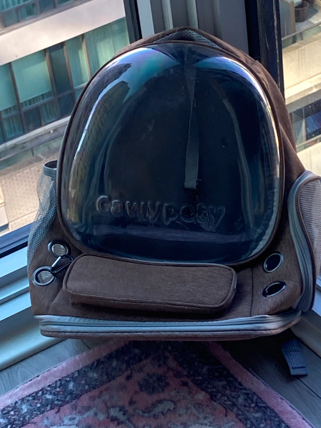 Cawypety Brown Pet Backpack