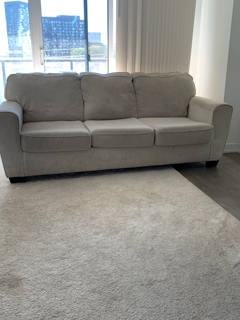 Three-seater beige sofa - photo 2