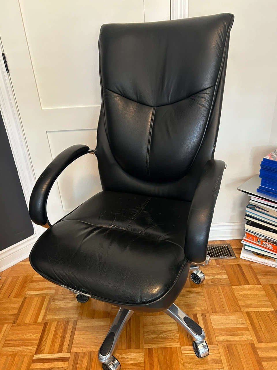 Black Leather Office Chair - photo 2