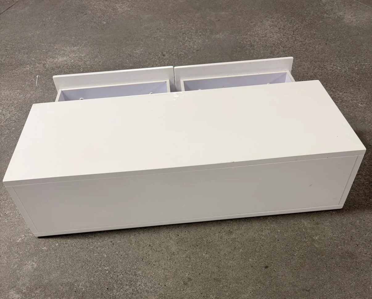 Modern White Storage Console Cabinet with 3D Wave Drawers - photo 4