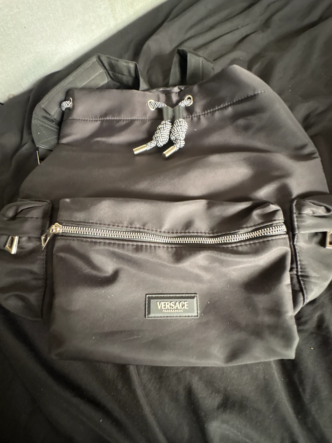 Versace Fragrances Black Drawstring Backpack