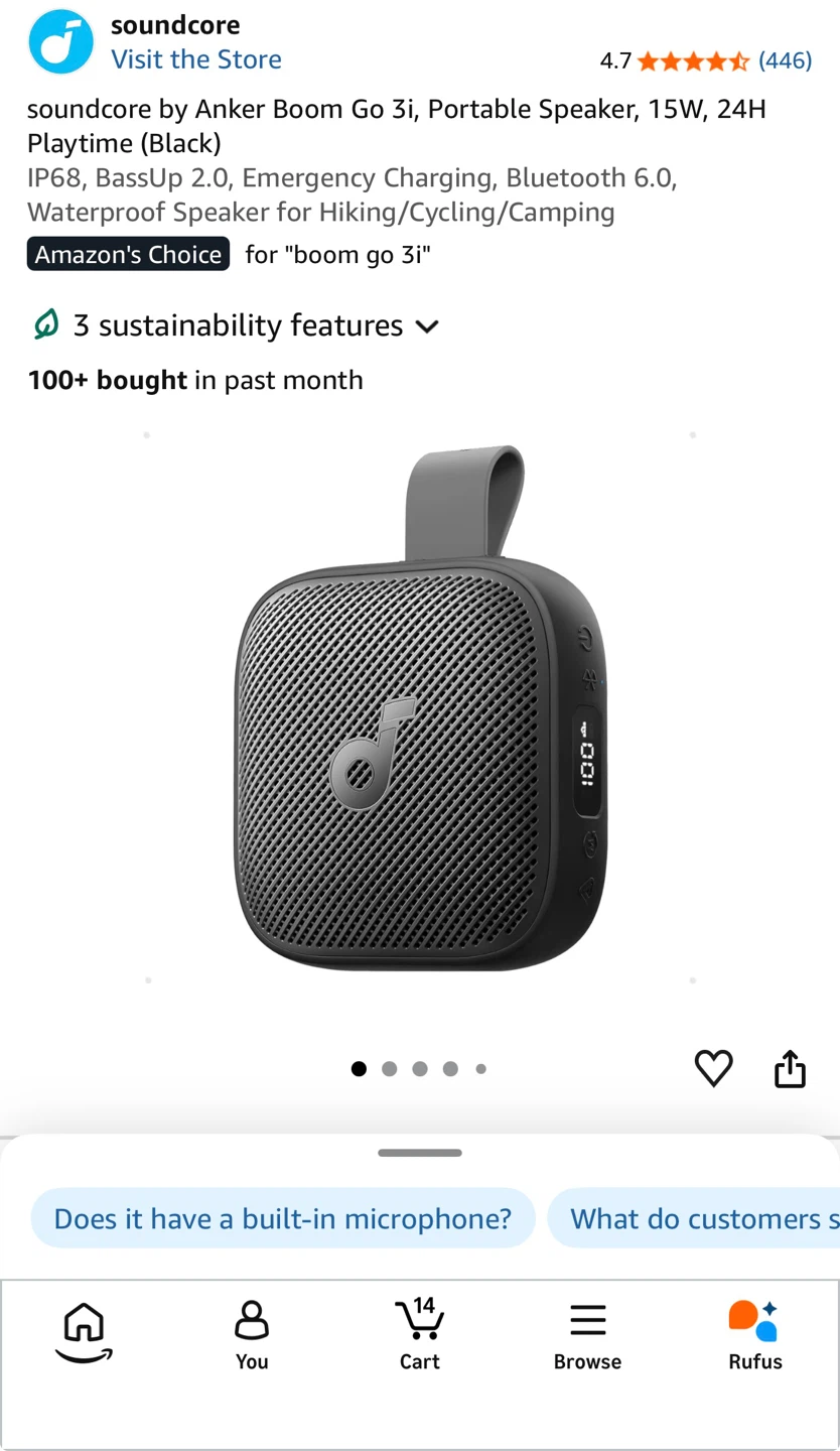 Soundcore by Anker Boom Go 3i Portable Speaker