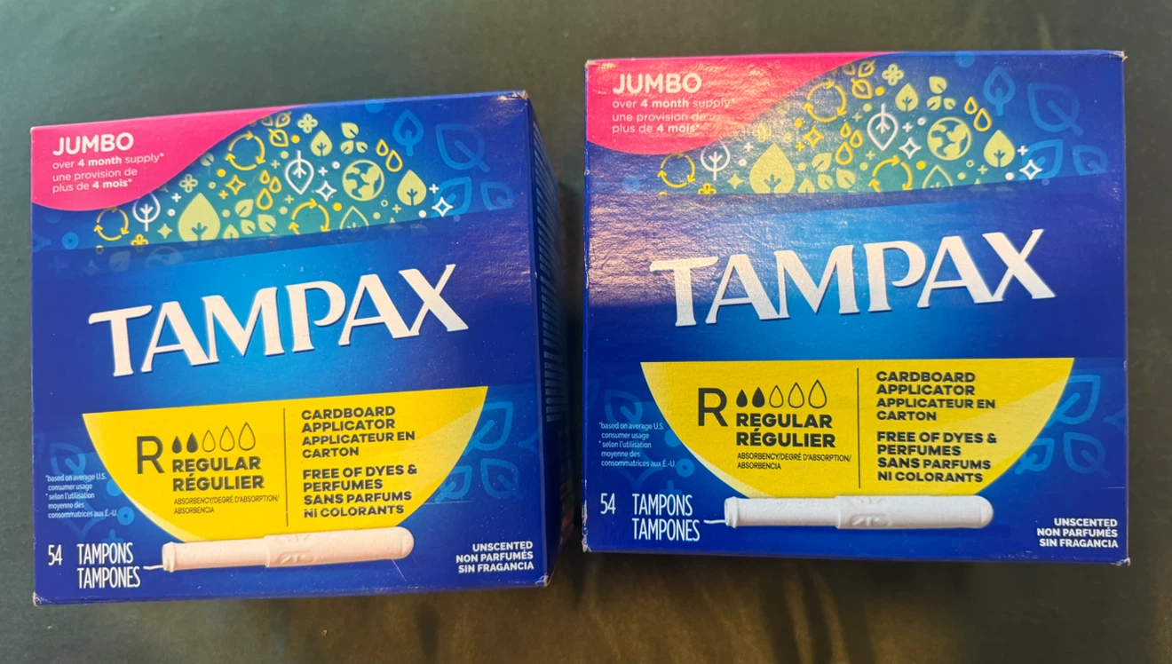 2 Boxes - brand new- Tampax Regular Tampons