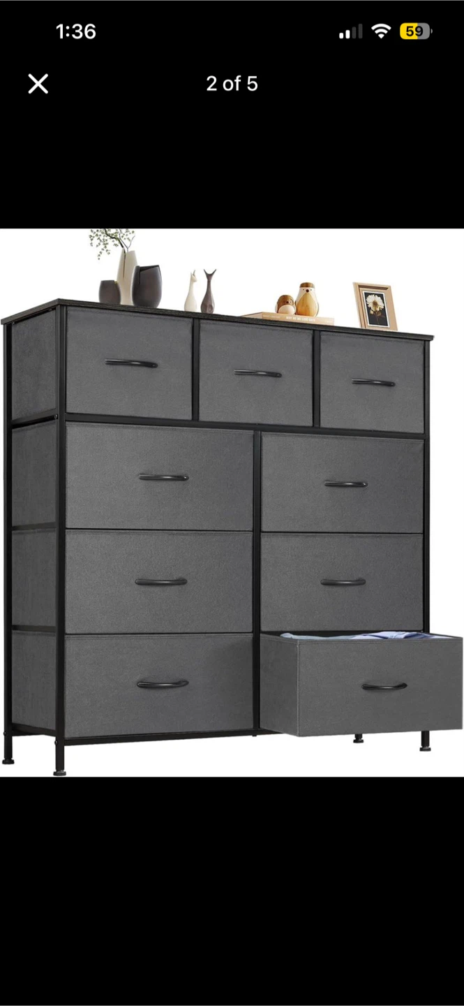 9-Drawer Fabric Dresser Storage Unit - photo 2