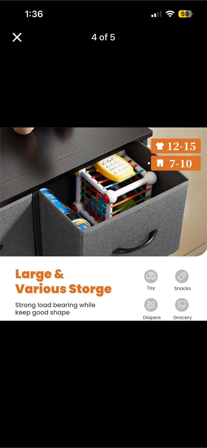 9-Drawer Fabric Dresser Storage Unit - photo 4