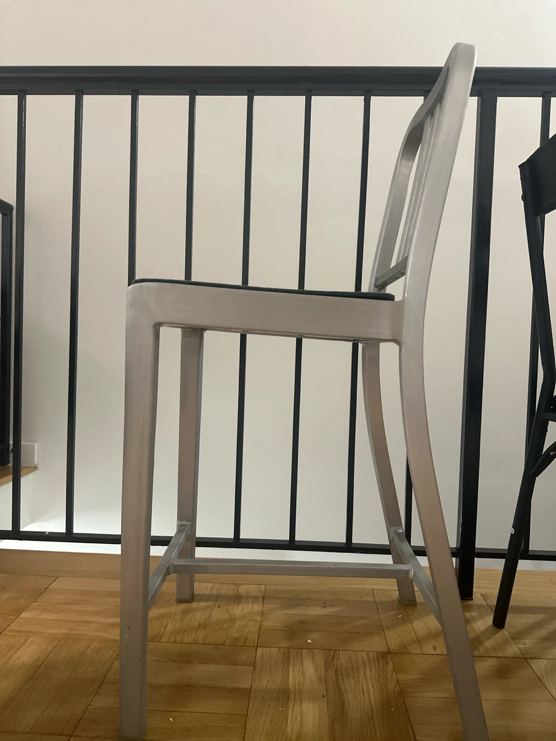 Emeco Style Aluminum Bar Stool with Black Seat - photo 2
