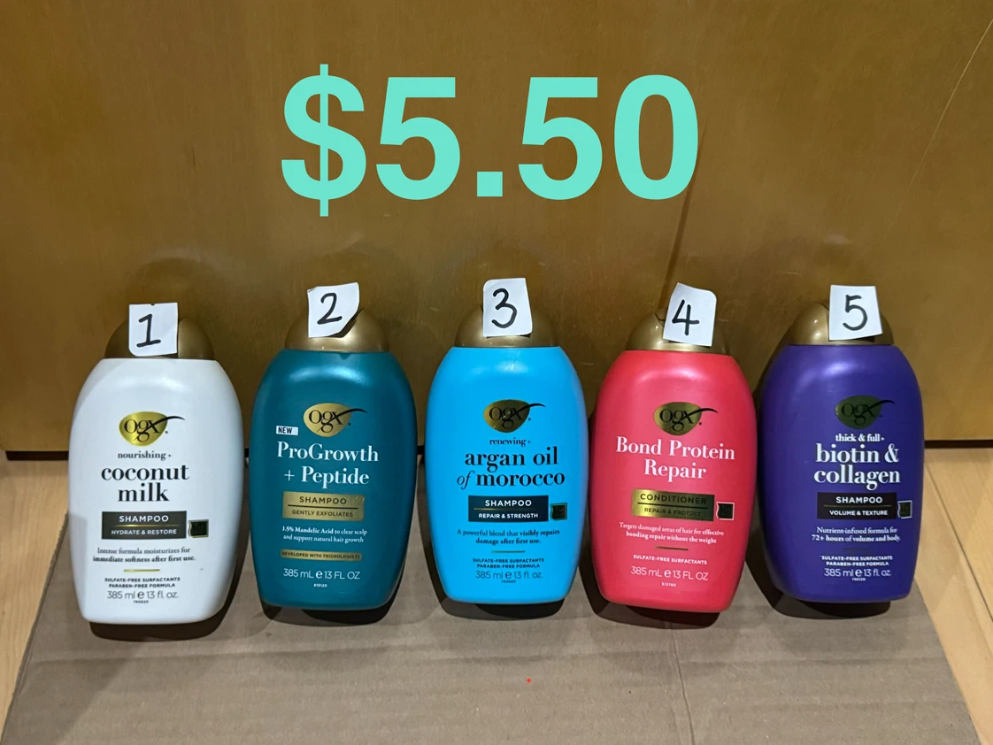 OGX Shampoo & Conditioner  $5.50 each