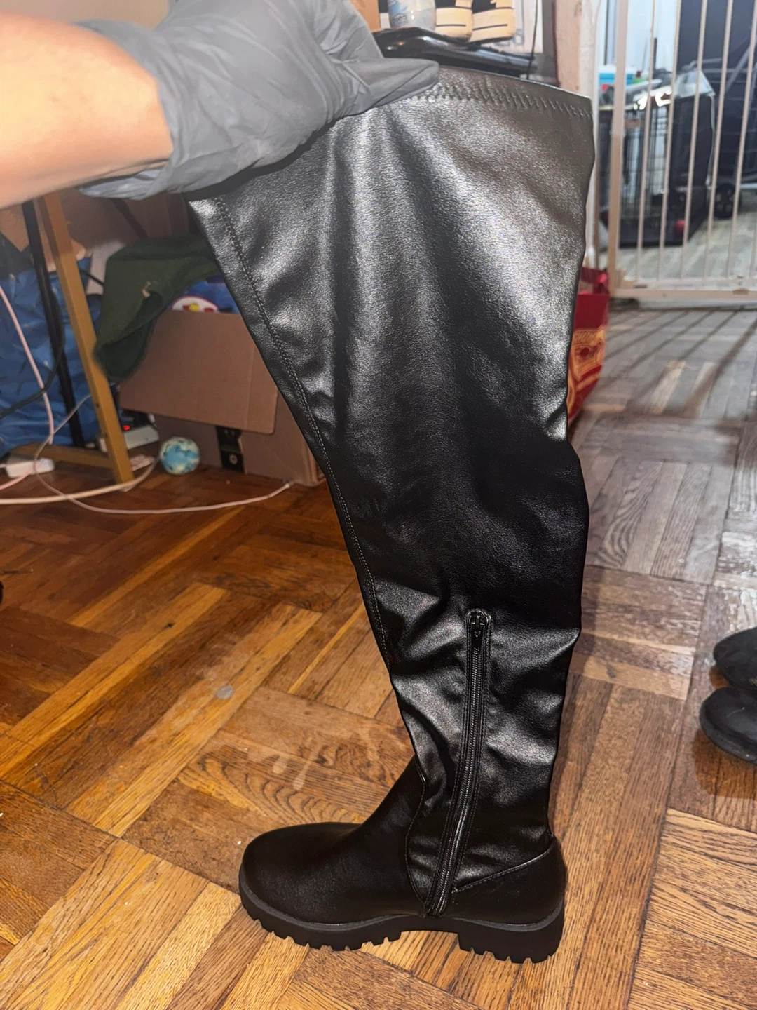 Black Over-the-Knee Boots Size 8 - photo 2