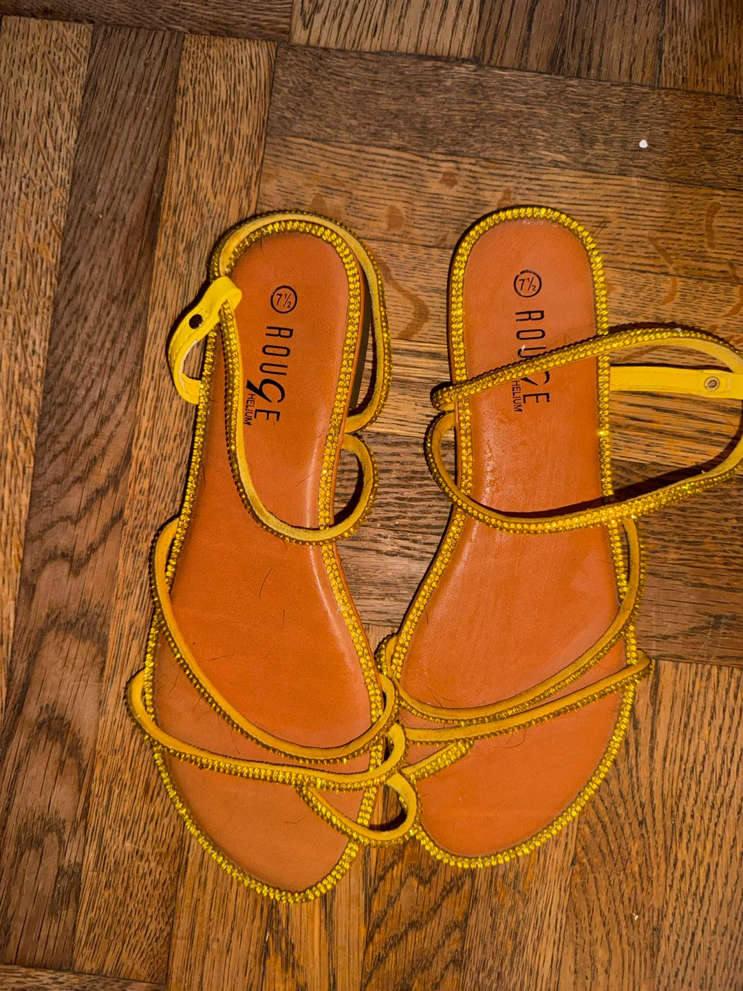 Rouge Helium Yellow Rhinestone Sandals