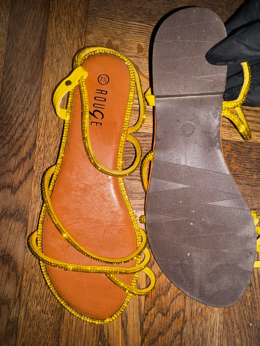 Rouge Helium Yellow Rhinestone Sandals - photo 3