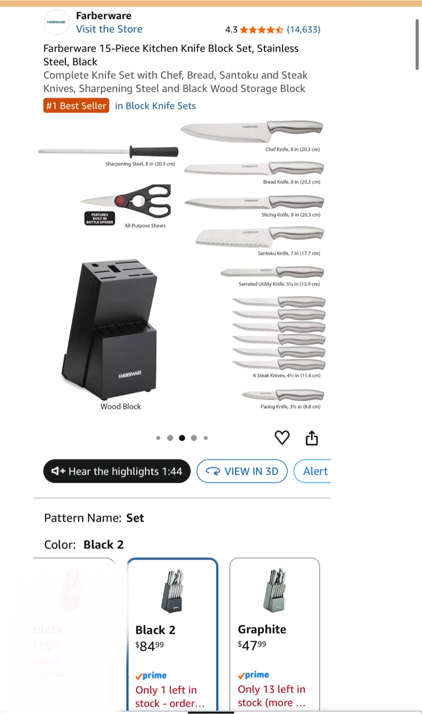 15-Piece Kitchen Knife Block Set - photo 4
