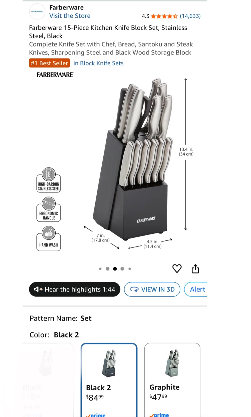 15-Piece Kitchen Knife Block Set - photo 5
