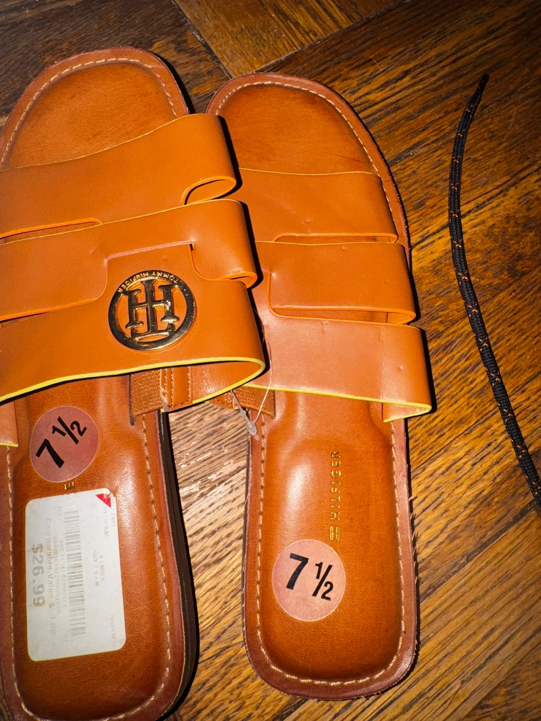 Tommy Hilfiger Women's Cognac Sandals Size 7.5