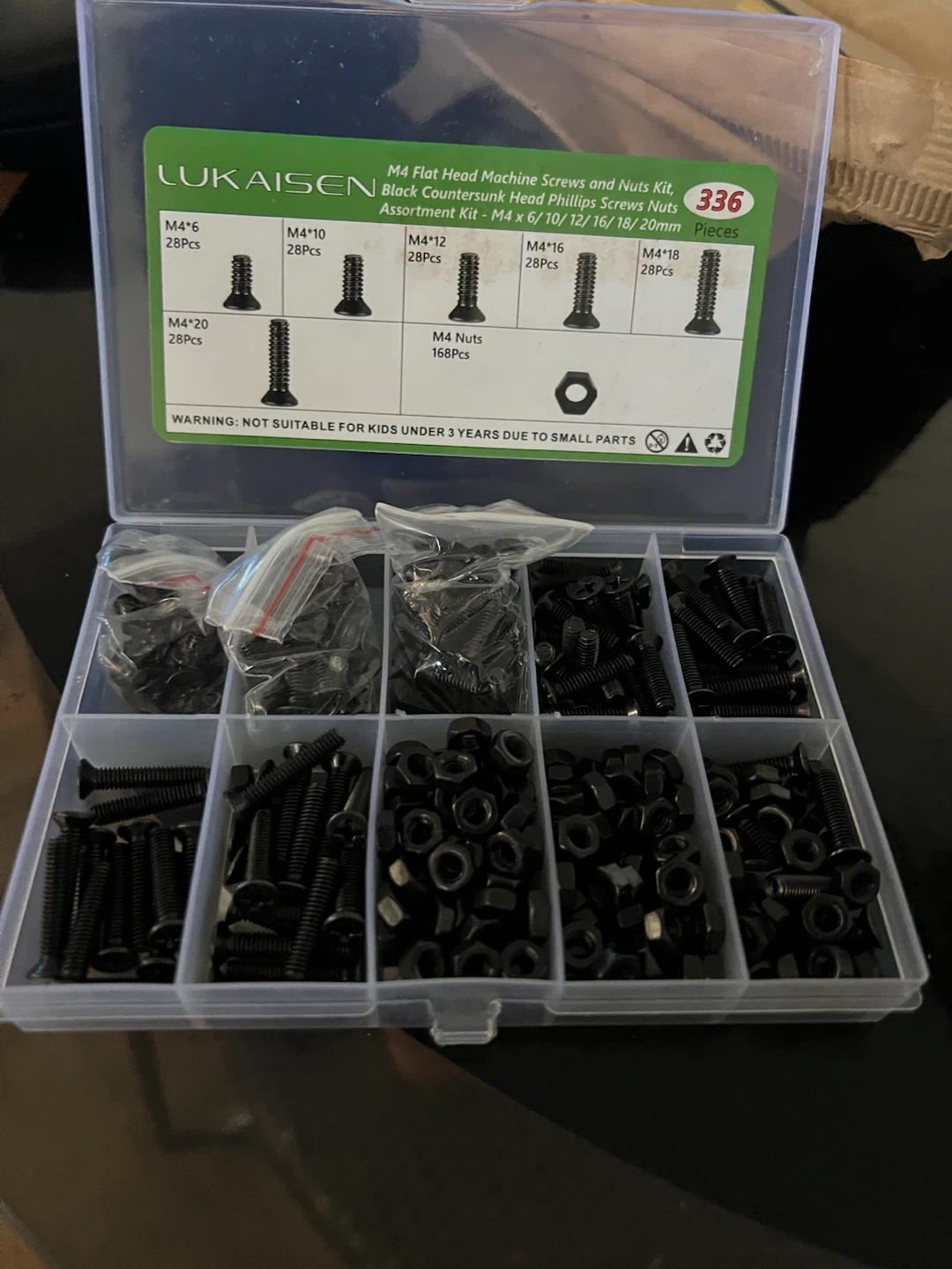 LUKAISEN M4 Flat Head Machine Screw and Nut Kit - photo 3