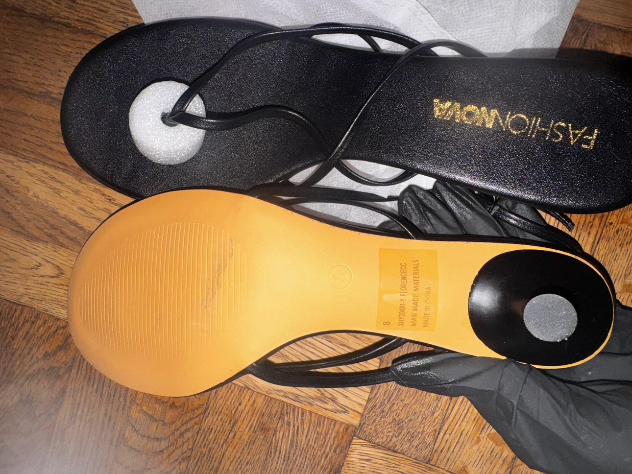 Fashion Nova Black Sandals Size 8 - photo 2