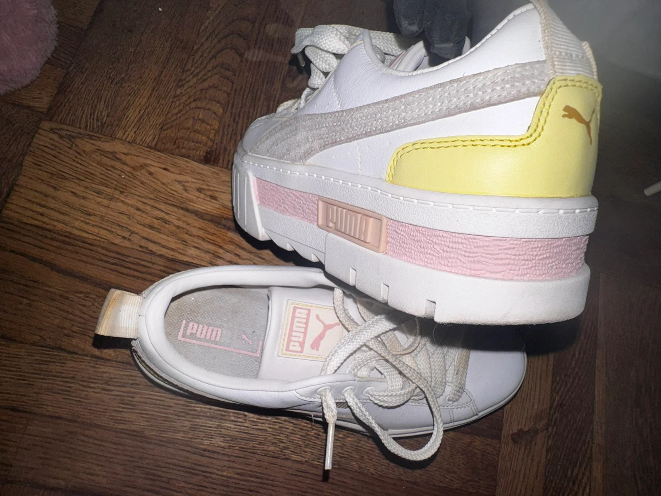 Puma Platform White Sneakers Size 7