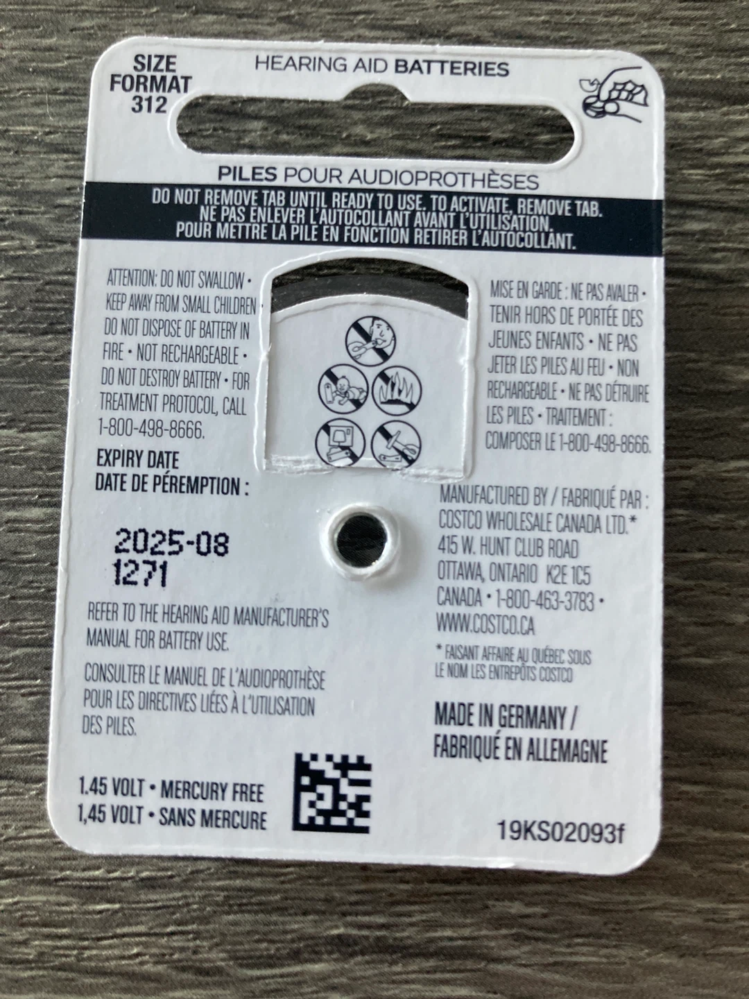 Kirkland Signature Size 312 Hearing Aid Batteries (16 Pack) - photo 2